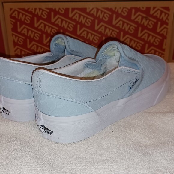 VANS Men's 5/Women's 6.5 Slip On Houndstooth Embossed Suede Winter Sky - Picture 11 of 12